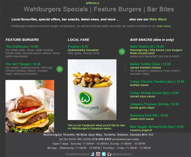 Menu At Wahlburgers Restaurant Toronto 46 Blue Jays Way Menu at wahlburgers restaurant toronto 46 blue jays way