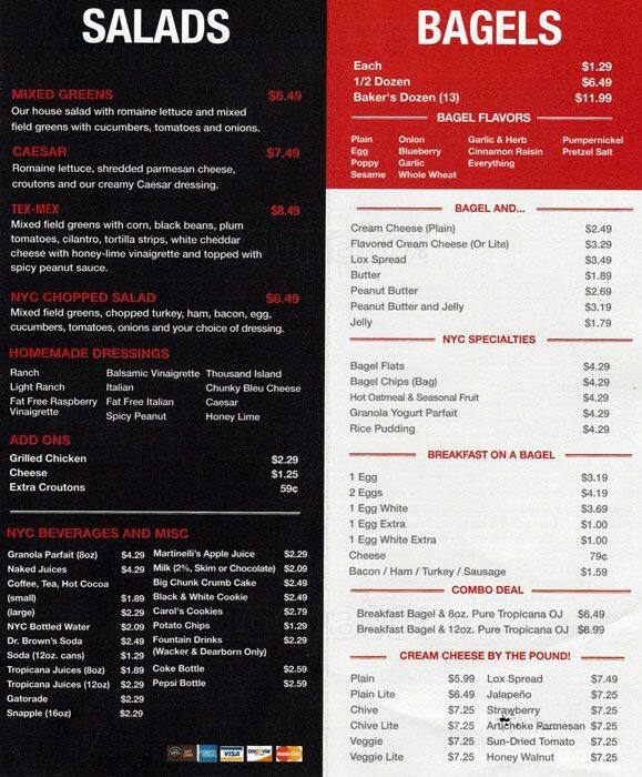 NYC Bagel Deli Menu, Menu for NYC Bagel Deli, Lincoln Park, Chicago
