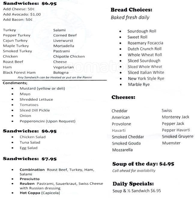 The Brass Bear Menu, Menu for The Brass Bear, Alamo, Alamo Urbanspoon