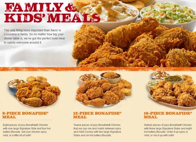 Menu at Popeyes fast food, Houston, Morton Rd