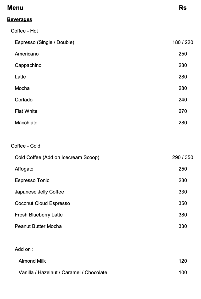 Menu