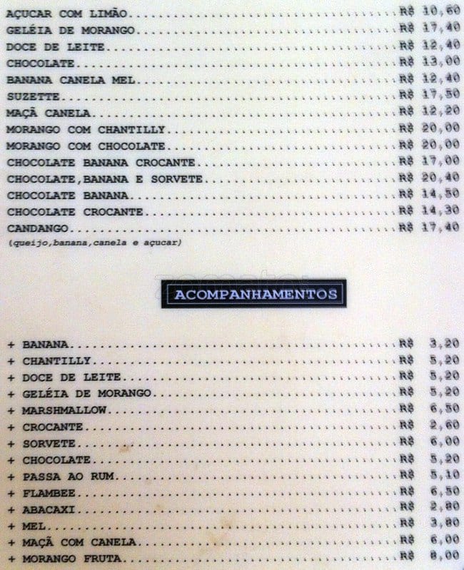 Chez L'ami cardápio