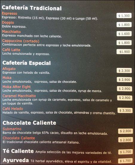 Espresso Bar Menu,Menú para Espresso Bar, Providencia 