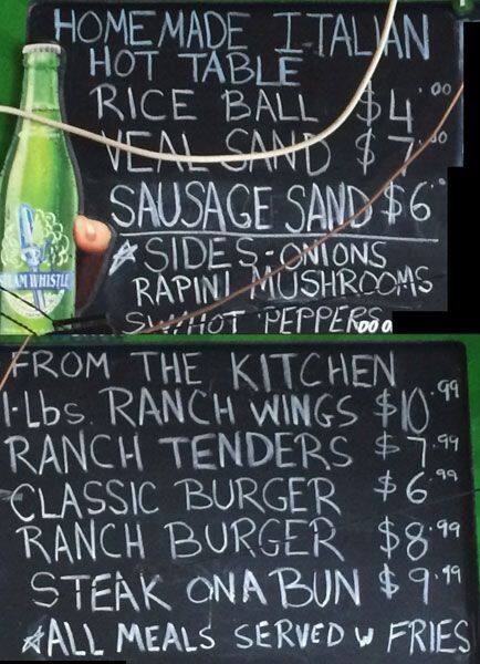 AC Ranch Cafe menu
