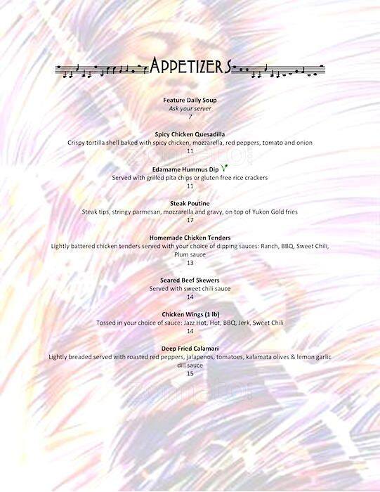 Lyrics Music Bar Menu, Menu for Lyrics Music Bar, Yorkville, Toronto