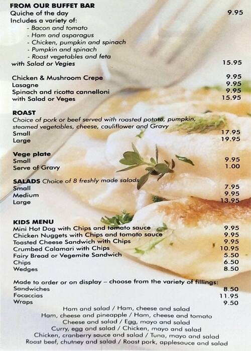 Carta de Pinnacles Restaurant