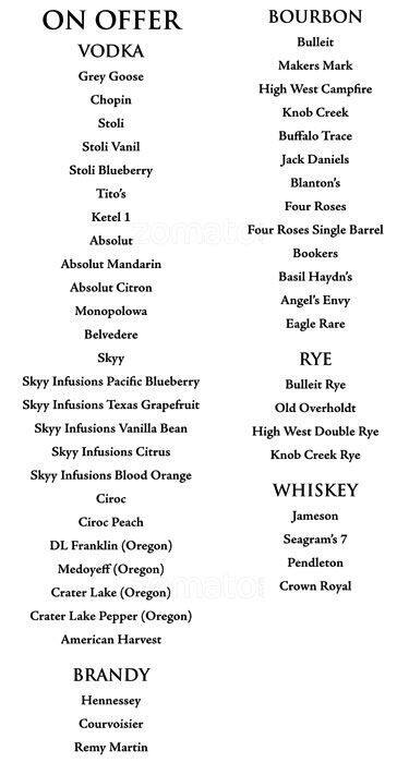 Vault menu