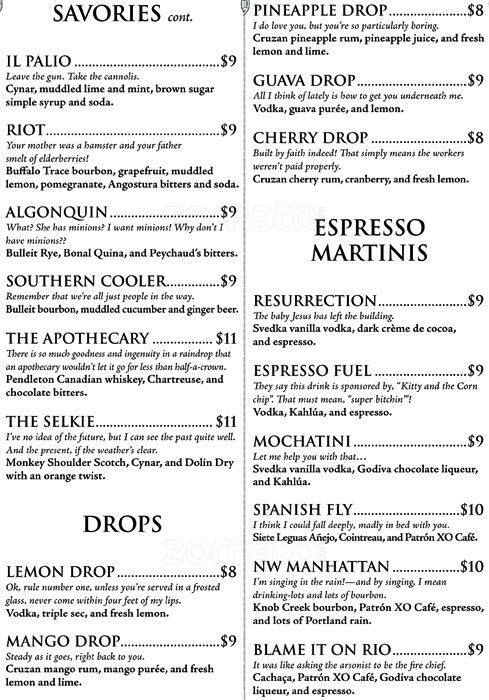Vault menu