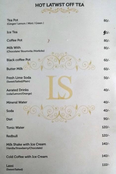 Lake Shore Hotel & Restaurant menu
