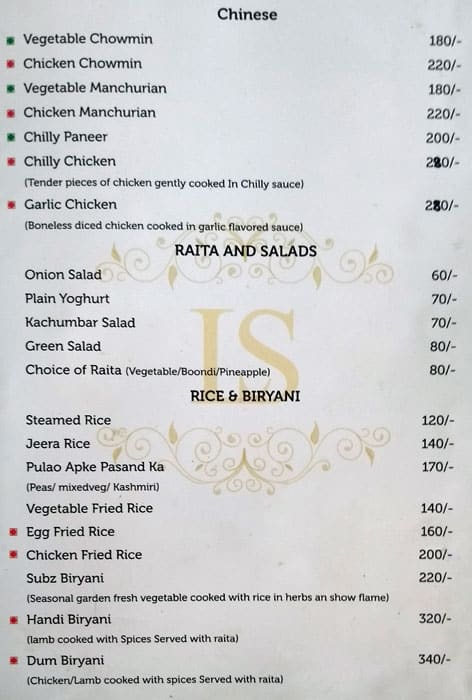 Lake Shore Hotel & Restaurant menu