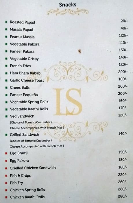 Lake Shore Hotel & Restaurant menu
