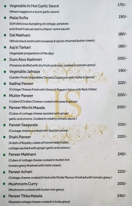 Lake Shore Hotel & Restaurant menu