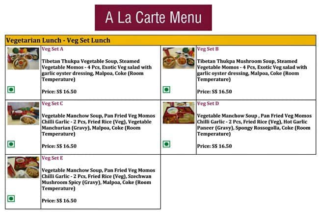 Asia Cuisine Pte Ltd メニュー