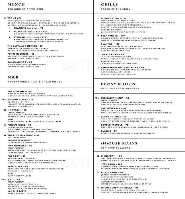 H Gourmet & Vibes Menu, Menu for H Gourmet & Vibes, Senopati, Jakarta