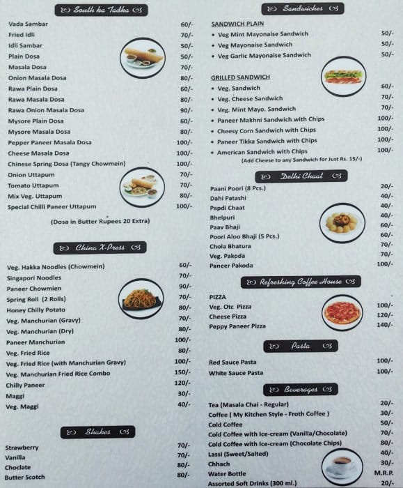 My Kitchen menu, Menu restauracji My Kitchen, Bani Park, Jaipur Zomato