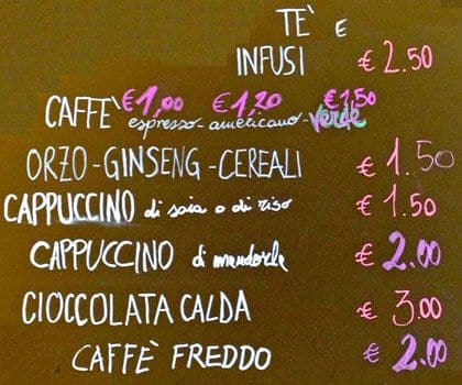 Menu di La Susina 