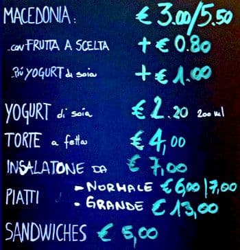 Menu di La Susina 