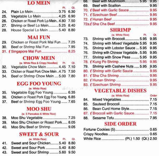 Mandarin Chinese Menu Menu Untuk Mandarin Chinese Wedgewood Charlotte