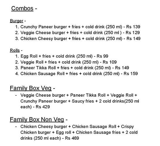 Menu at Red Roaster, Patiala, 51/A