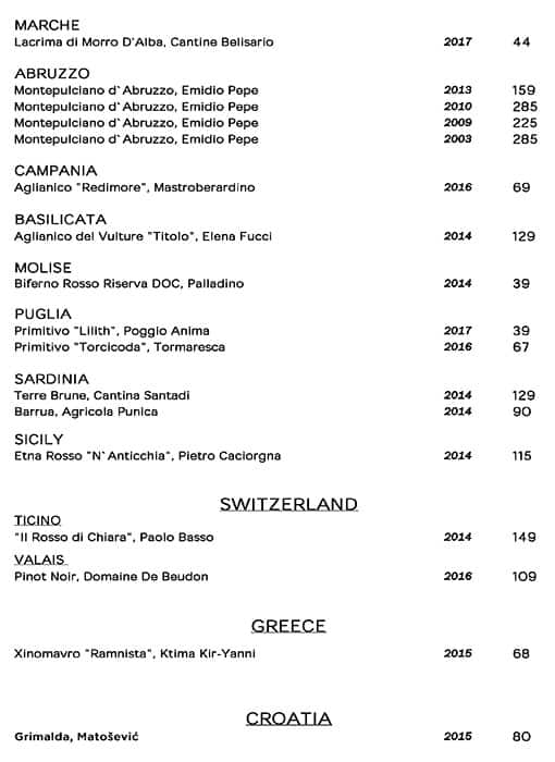 Menu at Berners Tavern pub & bar, London, 10 Berners St