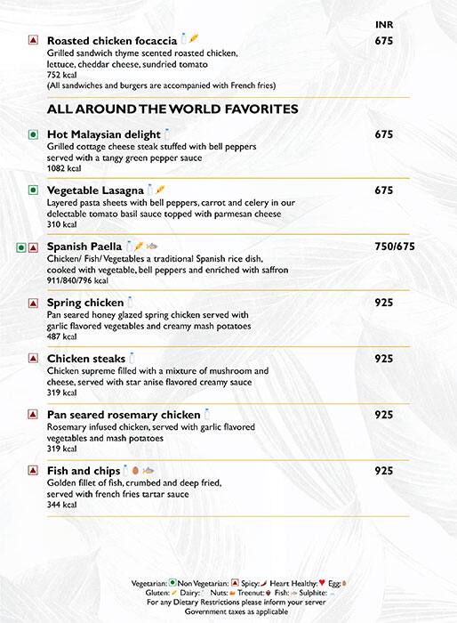 Cross Avenue - Radisson Blu menu