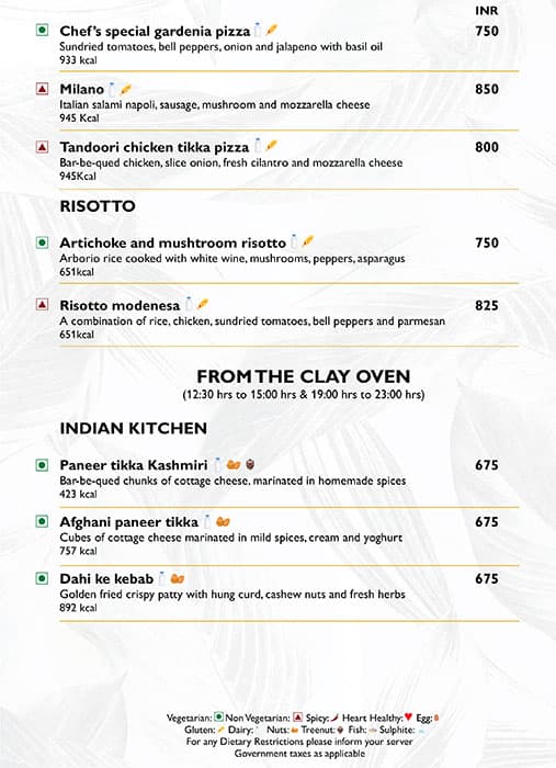 Cross Avenue - Radisson Blu menu