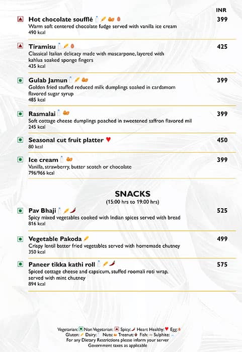 Cross Avenue - Radisson Blu menu