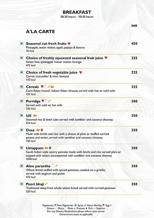 Cross Avenue - Radisson Blu menu