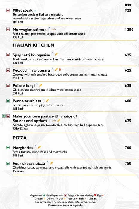 Cross Avenue - Radisson Blu menu