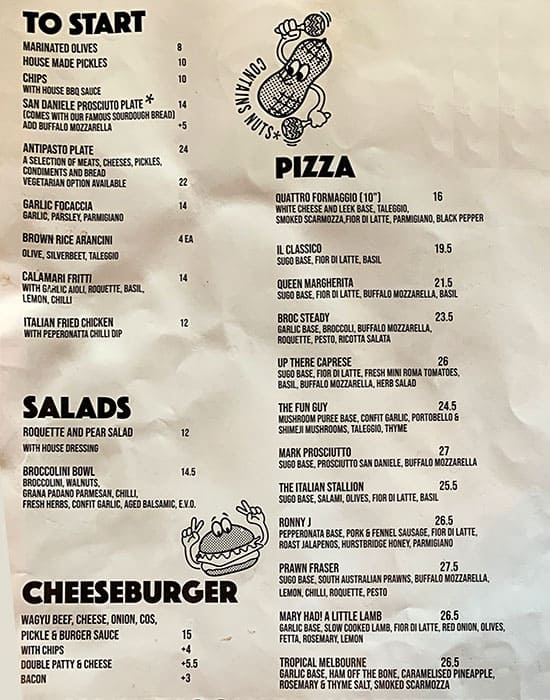 A Boy Named Sue Menu Menu For A Boy Named Sue Hurstbridge Melbourne