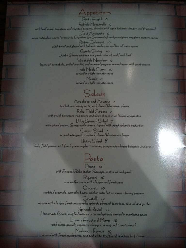 Menu at 202 Italian Bistro pub & bar, Lincoln Park