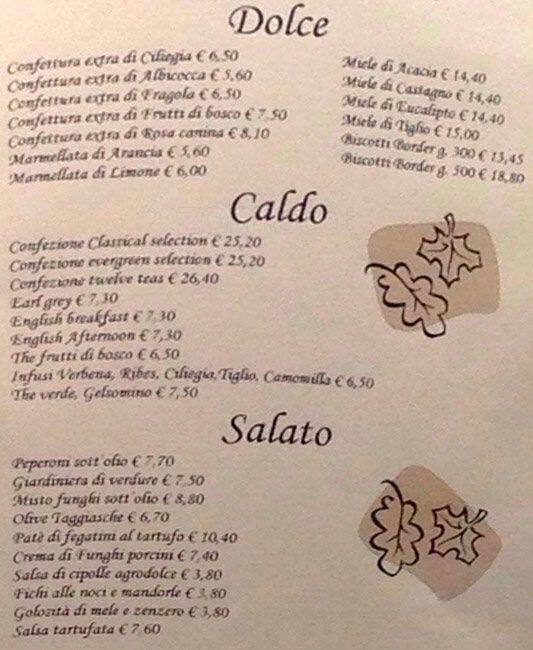 Menu di Roandini 