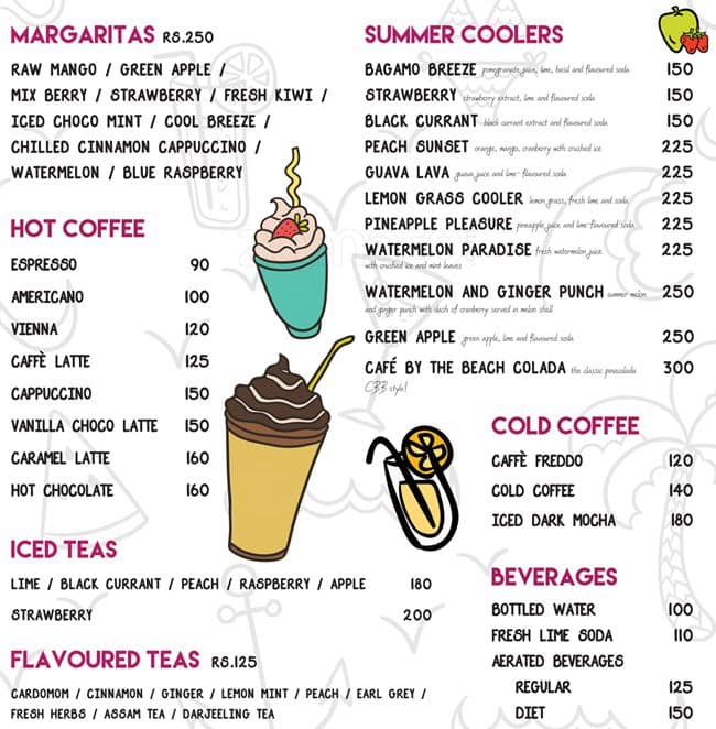 Cafe By The Beach menu