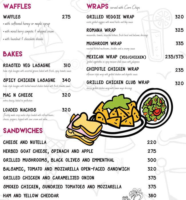 Cafe By The Beach menu