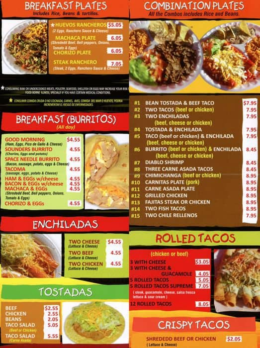 Taqueria El asadero Menu, Menu for Taqueria El asadero, Kent, Kent ...