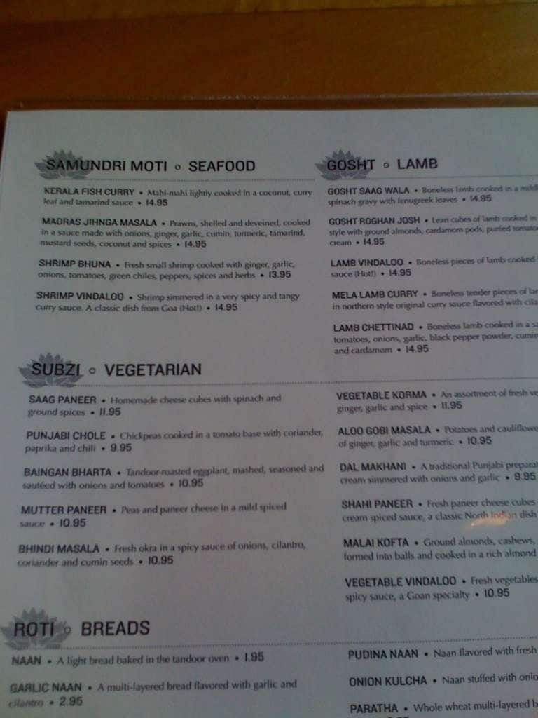 Mela Indian Restaurant Menu, Menu for Mela Indian Restaurant, Downtown