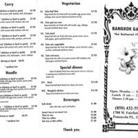 Bangkok Garden Menu Menu For Bangkok Garden Pensacola Pensacola