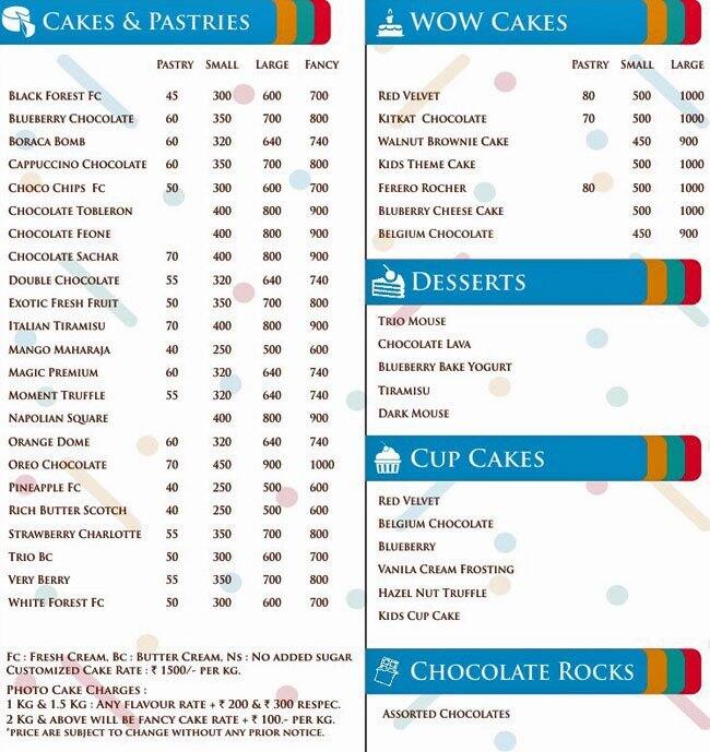 OCakes Menu, Menu for OCakes, Dombivali East, Mumbai Zomato