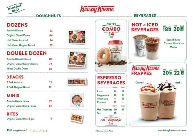 Menu of Krispy Kreme, The Villas, Dubai