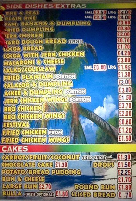 Gabby's menu
