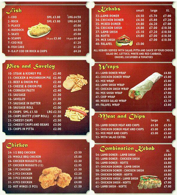 us restaurant menu