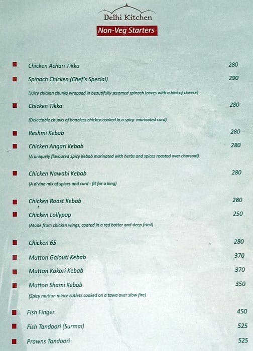 Delhi Kitchen menu