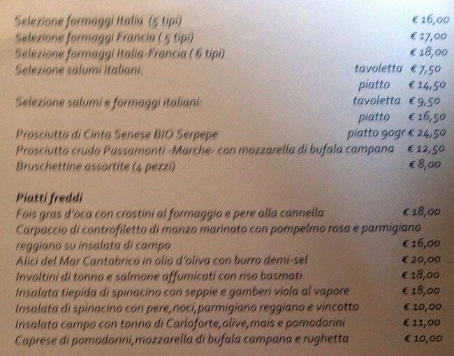 Marchetti Speisekarte