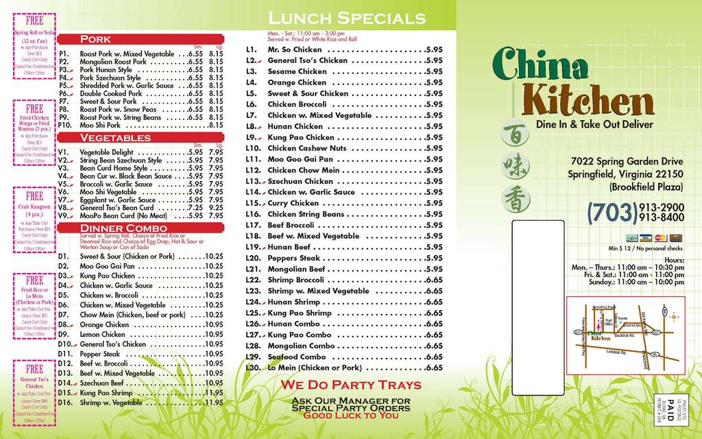 Carta de China Kitchen