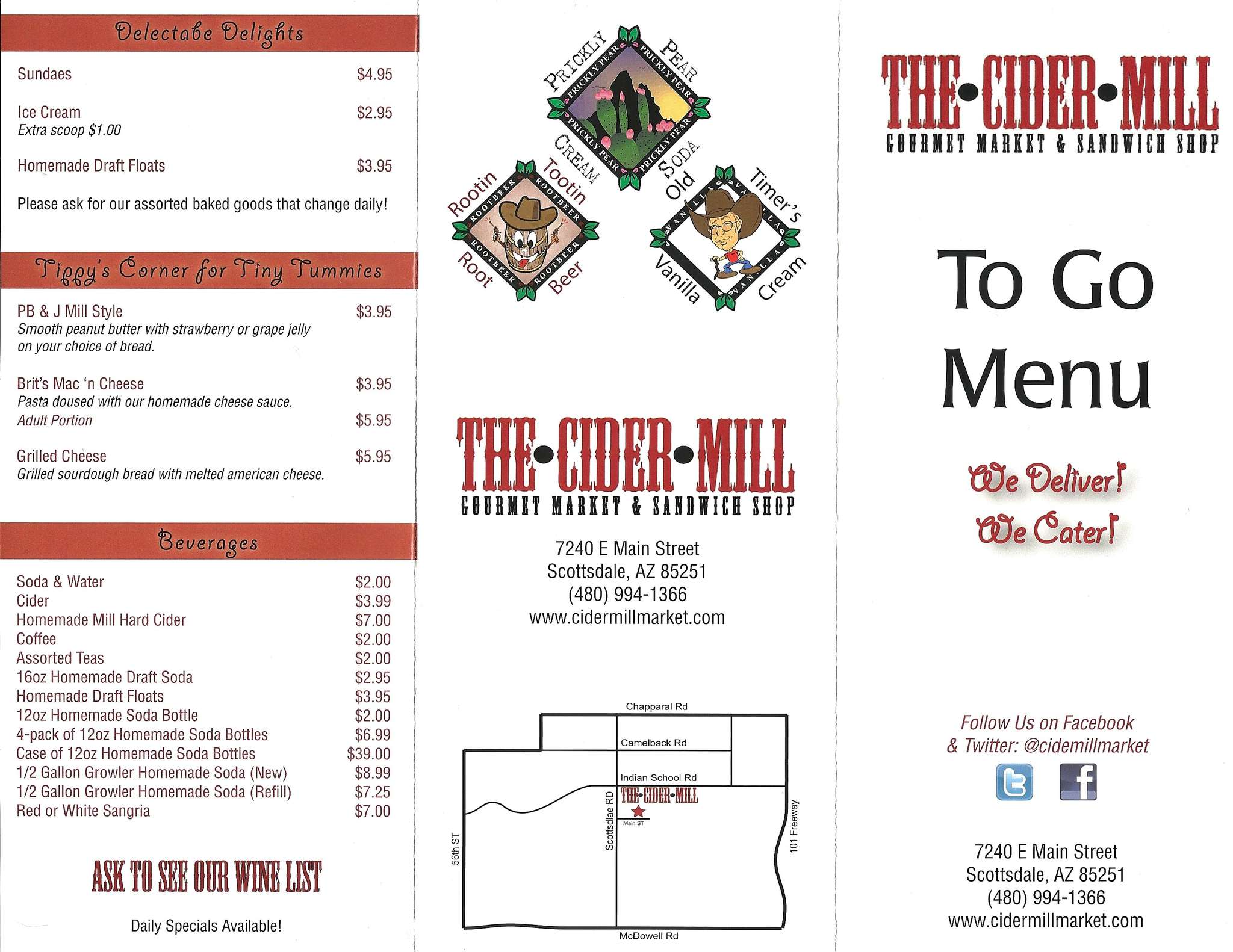The Cider Mill Menu, Menu untuk The Cider Mill, Old Town Scottsdale, Scottsdale Urbanspoon/Zomato