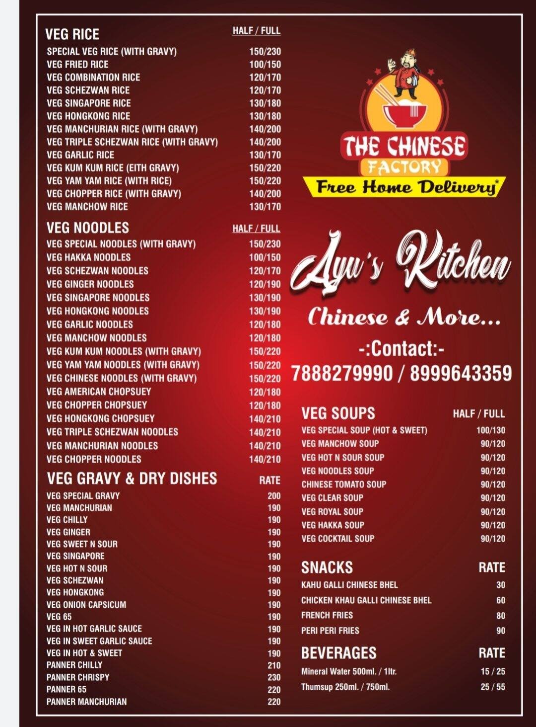 Menu of Popeye, Vasai, Mumbai