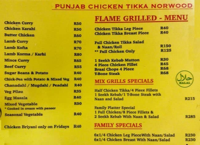 Indian Deli - Punjab Chicken Tikka menu