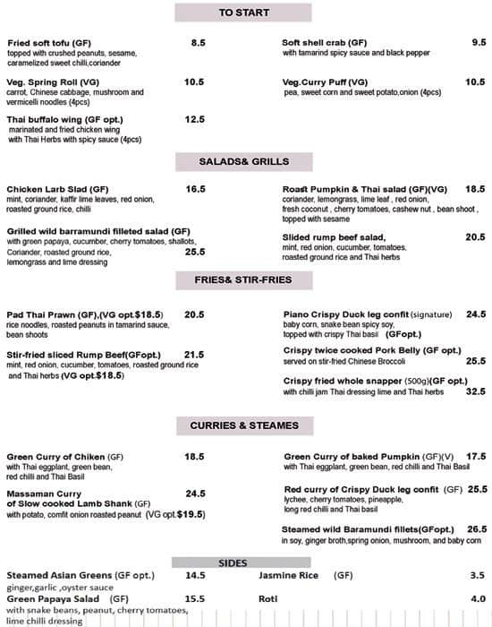 The Piano Menu, Menu for The Piano, Richmond, Melbourne - Urbanspoon/Zomato