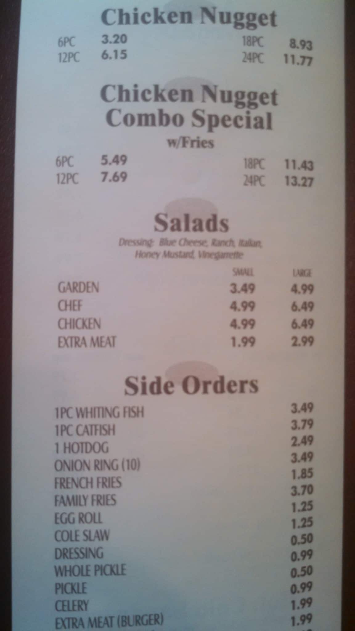 Menu at American Wings & Deli restaurant, Atlanta, Main St