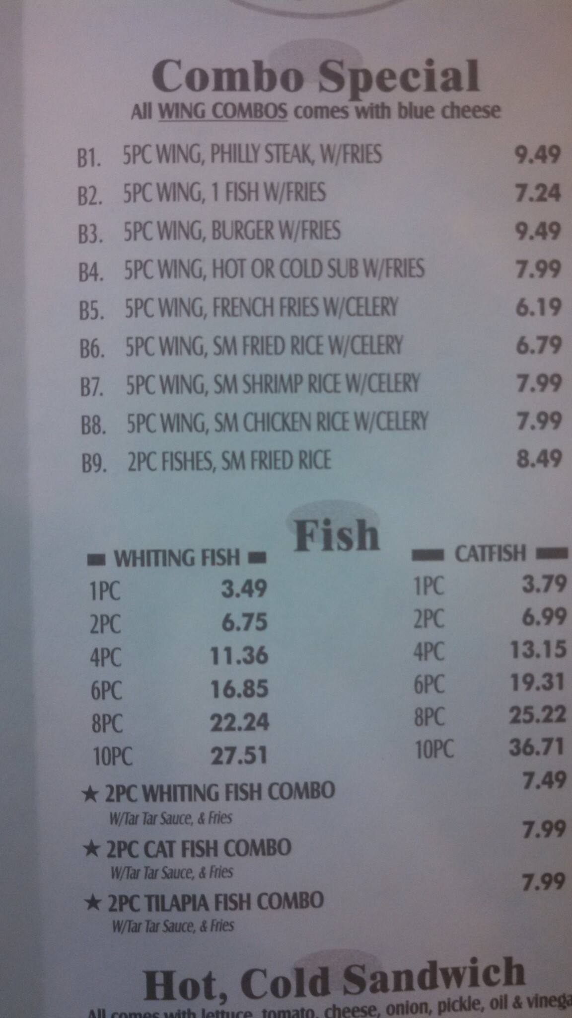 Menu at American Wings & Deli restaurant, Atlanta, Main St